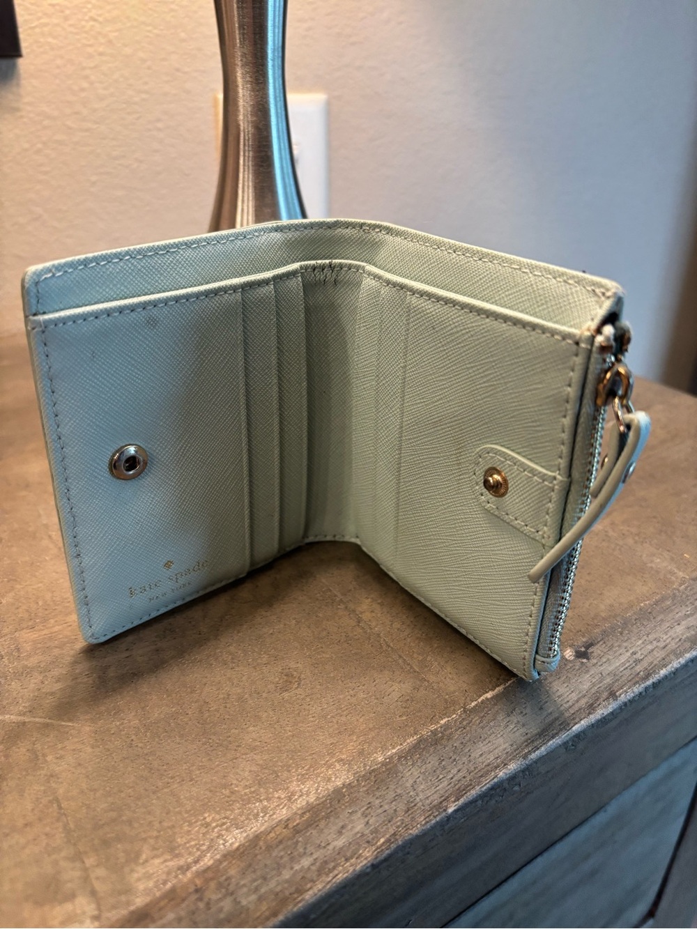 kate spade Light Blue & Pink Car Zip Around Wallet - Picture 3 of 4